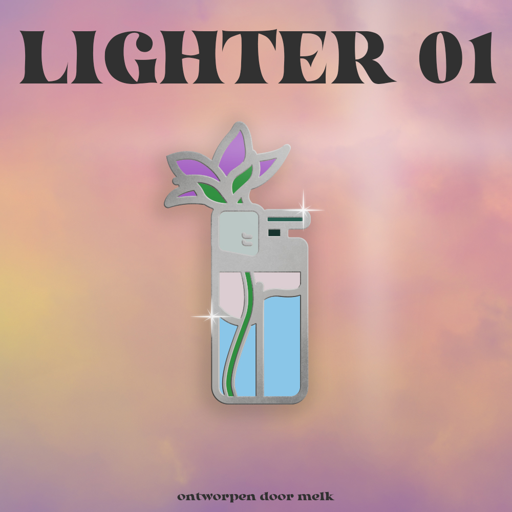 Aansteker enamel pin